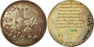 C'est ainsi que, le 19 décembre 1778, il n'a pas fait tonner le canon de la bastille pour saluer la naissance de madame royale, la fille de louis les canons de la bastille sont muets. France Medal Revolution Francaise Siege De La Bastille 1789 Andrieu