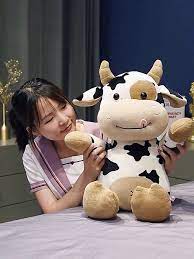 2020 New Cute Animal Cartoon Cows Stuffed Plush Toy Video Cute Stuffed Animals Cartoon Cow Cartoon Animals