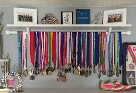 Diy Running Medal Display Shelf How To Display Athletic Awards And Plaques Diy Medal Display Award Display Medal Display