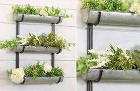 Hanging Three Tiered Trough Planter Farmhouse Living Flowering Shade Plants Vertical Herb Garden Vertical Garden