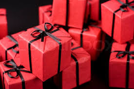 Instyle decor hollywood over 100 designs view at: Many Red Gift Boxes On Black Background Stock Image Colourbox