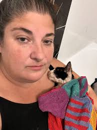 We tried a bath. There are just too many fleas and I don't know what I'm  doing. The water from her first rinse was pink. The fleas are eating her  alive. She