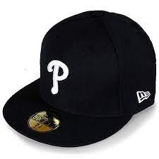 New Era Philadelphia Phillies Fitted Hat Nea Phiblaw Black Cap Mens Size 7 5 8 Cap Mens Fitted Hats Black Cap