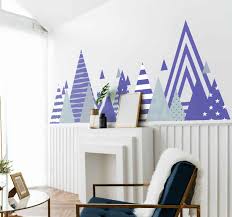 Mountains very peri color wall sticker - TenStickers