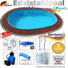 Edelstahl Ovalpool 5 25 X 3 2 X 1 25 M Ovalbecken Komplettset Ovaler Pool Pool Pool Komplettset