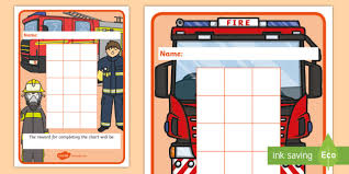 firefighter sticker reward charts firefighter sticker