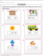 Cut out the cards and use them to make sentences. Cvc Words Worksheets