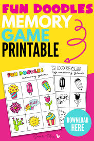 Fun Doodles Memory Games Printable For Kids To Enjoy In 2020 Printables Heart For Kids Printable Planner