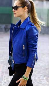 Wear Cobalt Blue Fall Fashion Coats Blue Leather Jacket Fashion