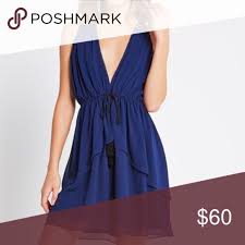 Nwt Bcbg Navy Blue Ruffle Chiffon Cocktail Dress Brand New Never Worn Dark Blue Ruffle Hem Cocktail Dress Wi Chiffon Cocktail Dress Clothes Design Dress Brands