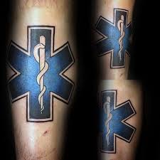 60 Star Of Life Tattoo Designs For Men Ems Emt And Paramedic Paramedic Tattoo Ems Tattoos Fire Dept Tattoos