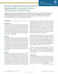 Image result for Subclinical Hyperthyroidism