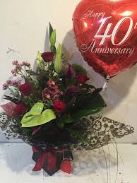 Our collections of special wedding anniversary flowers are the perfect solution to your need for loving floral gift. 40th Anniversary Bouquet Scentiments Flowers