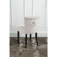 Luxury Cream Velvet Dining Chair With Chrome Back Ring Handle Studs Black Legs Dining Chairs Black Dining Chairs Velvet Dining Chairs