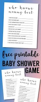 Baby Shower Games Free Printable Who Knows Mommy Best Diy Baby Shower Games Free Baby Shower Games