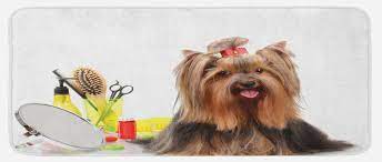 Kitchen equipment australia is a family run business in melbournes northern suburbs automotive repair shop. Yorkie Kitchen Mat Yorkshire Terrier With Hairdressing Equipment Mirror Scissors Plush Decorative Kitchen Mat With Non Slip Backing 47 X 19 Dark Brown Multicolor By Ambesonne Walmart Com Walmart Com