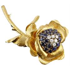 We also deliver to new haven, providence, richmond, hartford and across usa. Sapphire And Diamond 18 Karat Yellow Gold Rose Flower Brooch Pin For Sale At 1stdibs