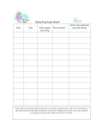 daily chart exercise templates at allbusinesstemplates com