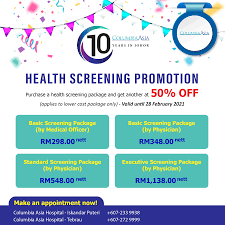 Health screening is a vital part of a healthy lifestyle. Columbia Asia Hospital Tebrau Facebook