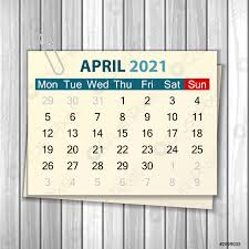 Aktuelle termine für april 2021: Kalender April 2021 Auf Holz Stock Vektorgrafi Crushpixel