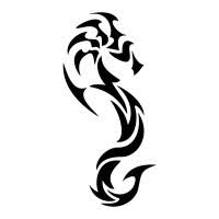 All orders are custom made and most ship worldwide within 24 hours. Plain Black Ink Tribal Seahorse Tattoo Design Tattooimages Biz