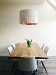 Minimalist Dining Room With Ikea Pendant Light In Copper And White Minimalist Myhouse Minimalist Dining Room Ikea Dining Room Minimalist Dining Room Decor