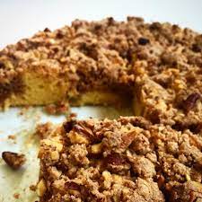 Sour Cream Coffee Cake Walnut Cinnamon Streusel Gf The Flour In The Cake Is Made Almost Entirely With Almonds Sour Cream Coffee Cake Coffee Cake Baking