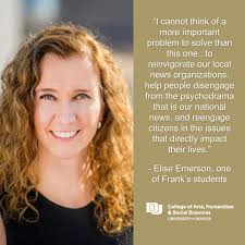 This year's Wolzien Lecturer is Laura Frank, the Wolzien Visiting Professor  of the Practice in Research Informed Communication within the Department of  Media, Film & Journalism at DU. Join our #CAHSS community