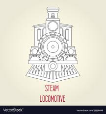 Old Steam Locomotive Front View Vintage Train Vector Image On Vectorstock Train Drawing Train Vector Train Illustration