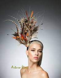 One More New Pheasant Feathers Fascinator Pheasant Headpiece By Arturorios Feather Headpiece Fascinator Feather Fascinators