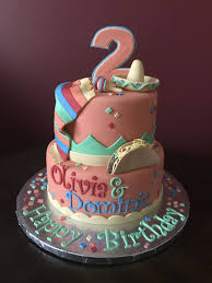 Birthday Cake Theme Ideas For Girls Taco Twosday Birthday Cake 2nd Birthday Party For Girl Second Birthday Cakes Girl 2nd Birthday