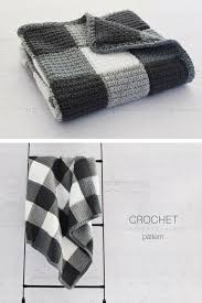 Black And White Crochet Blanket Pattern Farmhouse Gingham Blanket Crochet Pattern By Yarn Blossom Boutique Crochet Blanket Patterns Crochet For Beginners Blanket Crochet Patterns