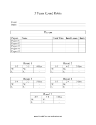 Every pickleball match you play on global pickleball network, whether it be a league, tournament or even practice match, gets used to calculate your singles or doubles playing level. This Free Printable Is A Round Robin Bracket That Can Fit The Scores Of Up To Five Teams It Is P Sports Tournaments Volleyball Tournaments Cornhole Tournament