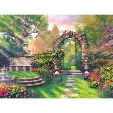 Enchanted Garden Drawing The Garden Gates 1000 Piece Jigsaw Puzzle Enchantedgarden Dra Anime Scenery Fantasy Art Landscapes Anime Backgrounds Wallpapers