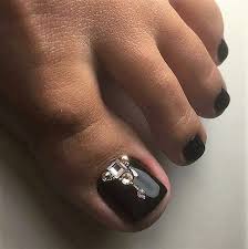 The limits are those you create. Black Rhinestones Toe Nail Art Toe Nails Pretty Toe Nails Toe Nail Art