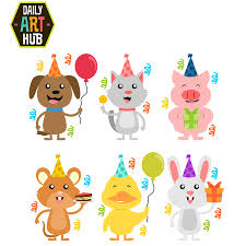 Birthday Animals Clip Art Set Daily Art Hub Free Clip Art Everyday Happy Birthday Animals Kitten Drawing Cute Animal Clipart