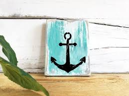 Anker Bild Holz Meer Maritime Dekoration Holzschild Ahoi Schild Spruch Spruche Badezimmer Poster Kinderzimmer Deko Bathroom Signs Bath Decor Vintage Bathroom