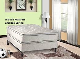 Mattress Solution Medium Plush Innerspring Pillowtop Double Sided Mattress And Metal Box Spring Foundation Set No Assemb Mattress Spring Foundation Box Spring