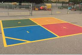 The game starts when the player our specialist designers and installers are ready and waiting to chat with you about setting out the dimensions of your 4 square solid grid or king. 4 Square Game 4 Square Game Outdoor Kids Play Area Kids Yard
