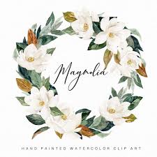 Watercolor Flower Wreath Magnolia Small Set Individual Png Etsy Watercolor Flower Wreath Floral Wreath Watercolor Wreath Watercolor