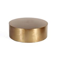 Ideal as coffee table or plant stand. Modern Reproduction Brass Drum Coffee Table Round Inspired By Milo Baughman France Son