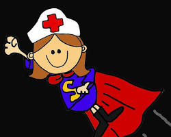 Image of school nurse with a superhero cape