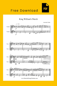 Free Sheet Music Download King William S March For 2 Violins Treble Cleff Violinsheetmusic Freeshe Free Violin Sheet Music Sheet Music Violin Sheet Music