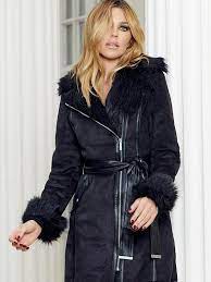 Abbey Clancy Suede Leather Coat Black Suede Coat Womens Black Jacket Leather Coat