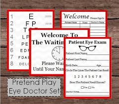 pretend doctor eye chart patient exam check up kids doc