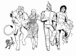 The Wizard Of Oz Dorothy And Friends Dancing Together In The Wizard Of Oz Coloring Page Wizard Of Oz Tattoos Cute Coloring Pages Coloring Pages