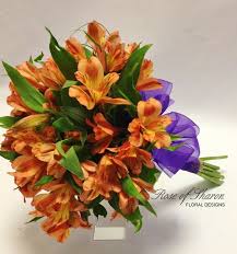 Orange Alstroemeria Bouquet All Orange For Bridesmaids Orange Wedding Flowers Alstroemeria Bouquet Wedding Flower Inspiration