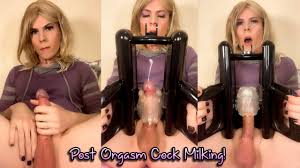 Post Orgasm Cum Milking Jessica Bloom Big Trans Dick Milking Machine:  Shemale Porn