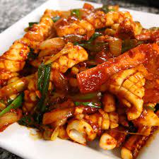 Spicy Stir Fried Squid Ojingeo Bokkeum Recipe Spicy Recipes Maangchi Recipes Squid Recipes