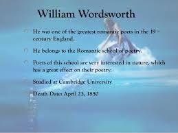 The poem is based on a small place situated in the village of tintern in monmouthshire, on the welsh bank of the river wye. Wordsworth Cloud Poem